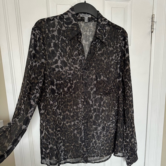 Designer bandolera sheer blouse. EUC. - Picture 2 of 4